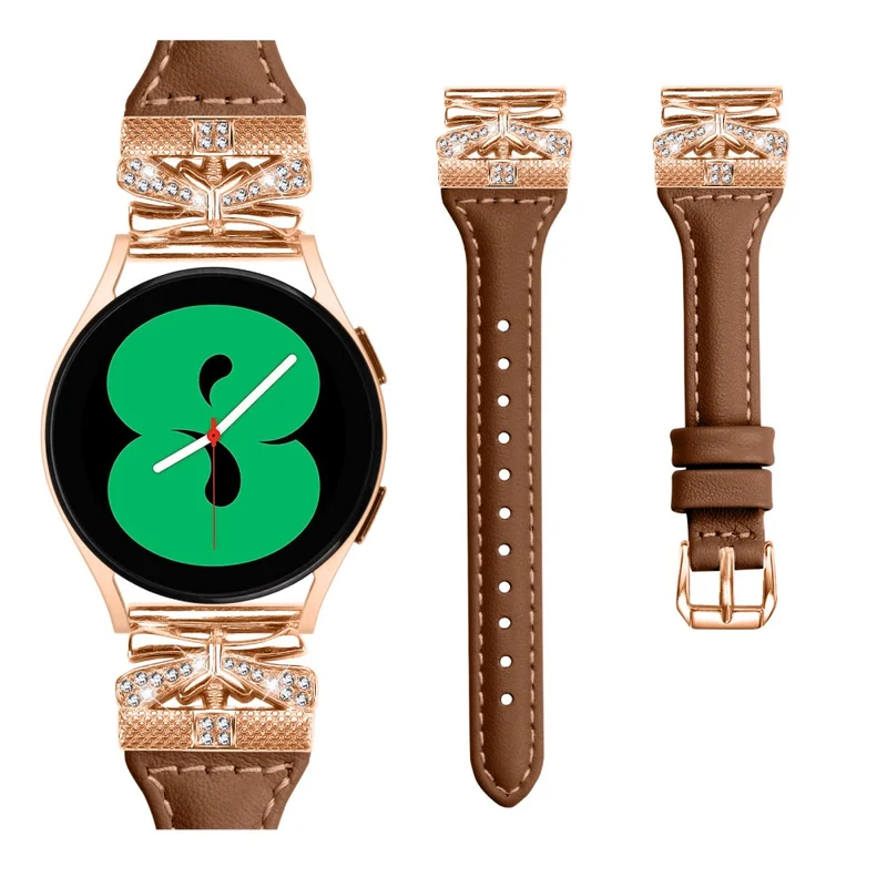 Rose Gold Buckle Band Huami Amazfit Cheetah Pro 20mm Genuine Cowhide Leather Watch Strap - Snake Texture