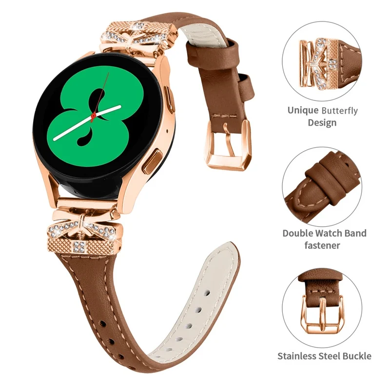 Rose Gold Buckle Band Huami Amazfit Cheetah Pro 20mm Genuine Cowhide Leather Watch Strap - Snake Texture