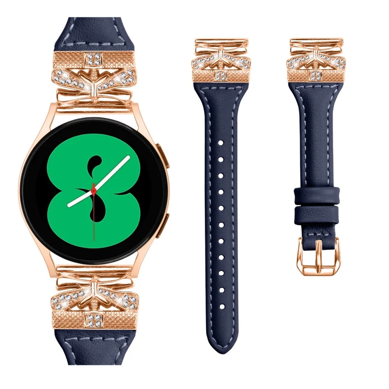 Rose Gold Buckle Band Huami Amazfit Cheetah Pro 20mm Genuine Cowhide Leather Watch Strap - Snake Texture