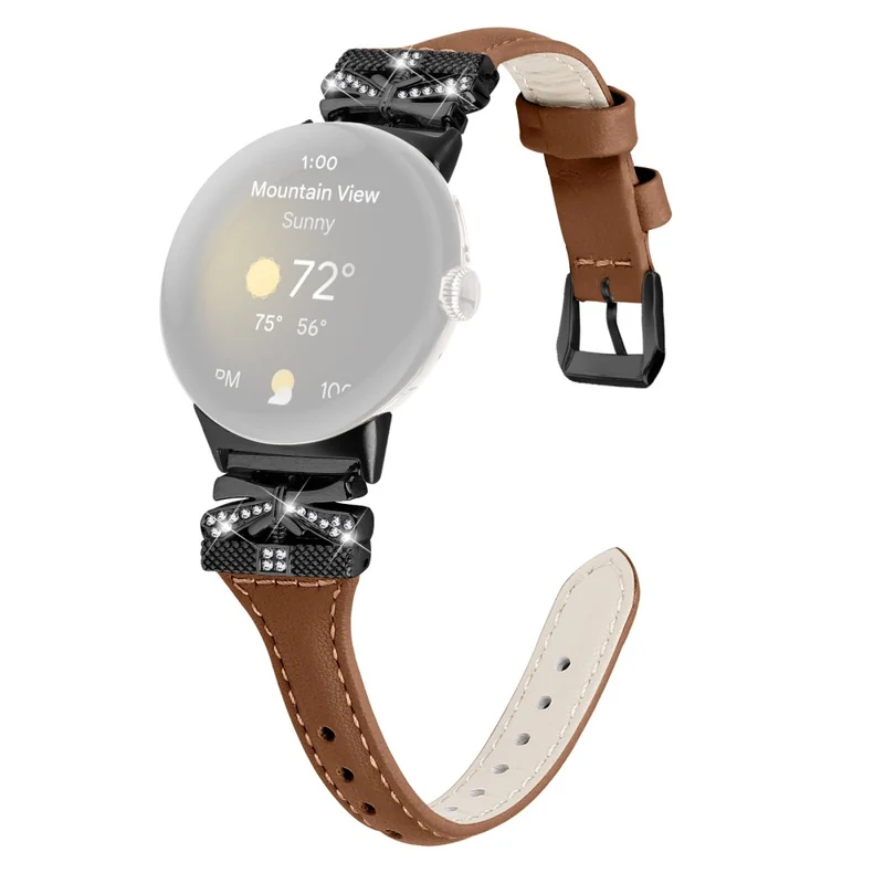 Black Buckle Watch Strap Google Pixel Watch / Pixel Watch 2 Butterfly Connector Wrist Band