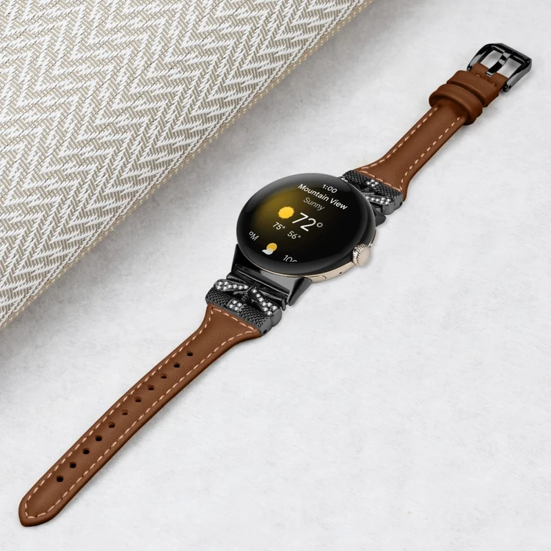 Black Buckle Watch Strap Google Pixel Watch / Pixel Watch 2 Butterfly Connector Wrist Band