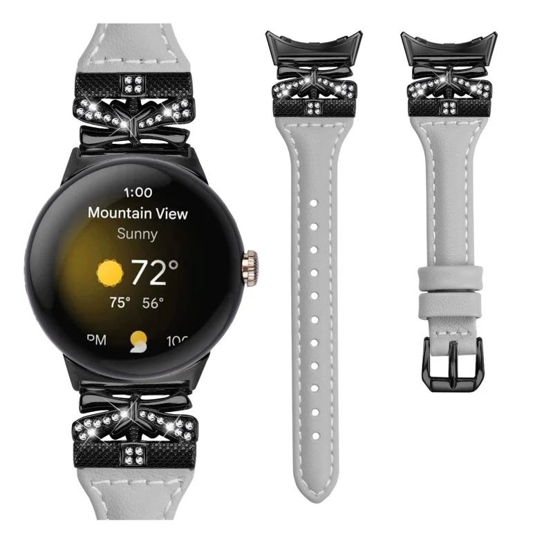 Black Buckle Watch Strap Google Pixel Watch / Pixel Watch 2 Butterfly Connector Wrist Band