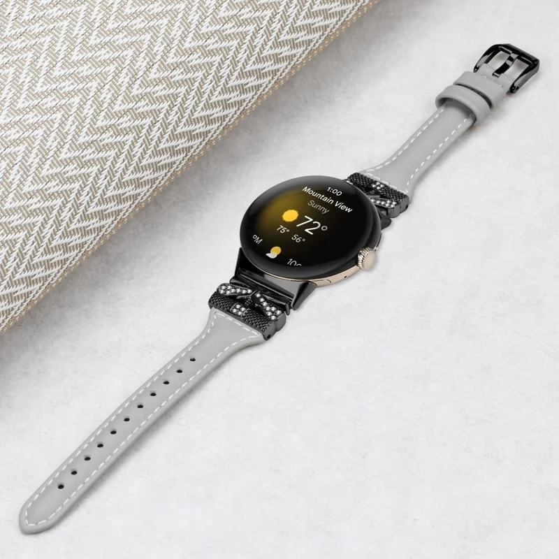Black Buckle Watch Strap Google Pixel Watch / Pixel Watch 2 Butterfly Connector Wrist Band