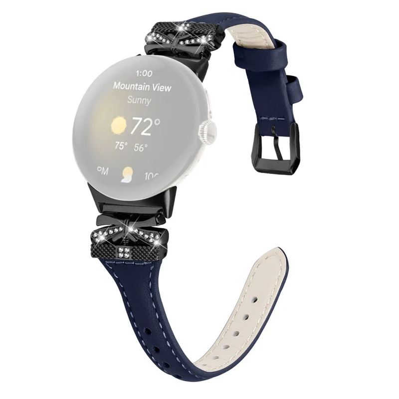 Black Buckle Watch Strap Google Pixel Watch / Pixel Watch 2 Butterfly Connector Wrist Band