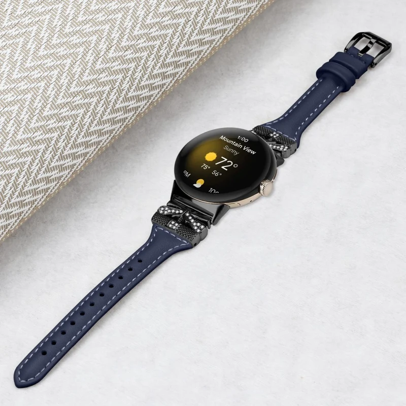 Black Buckle Watch Strap Google Pixel Watch / Pixel Watch 2 Butterfly Connector Wrist Band