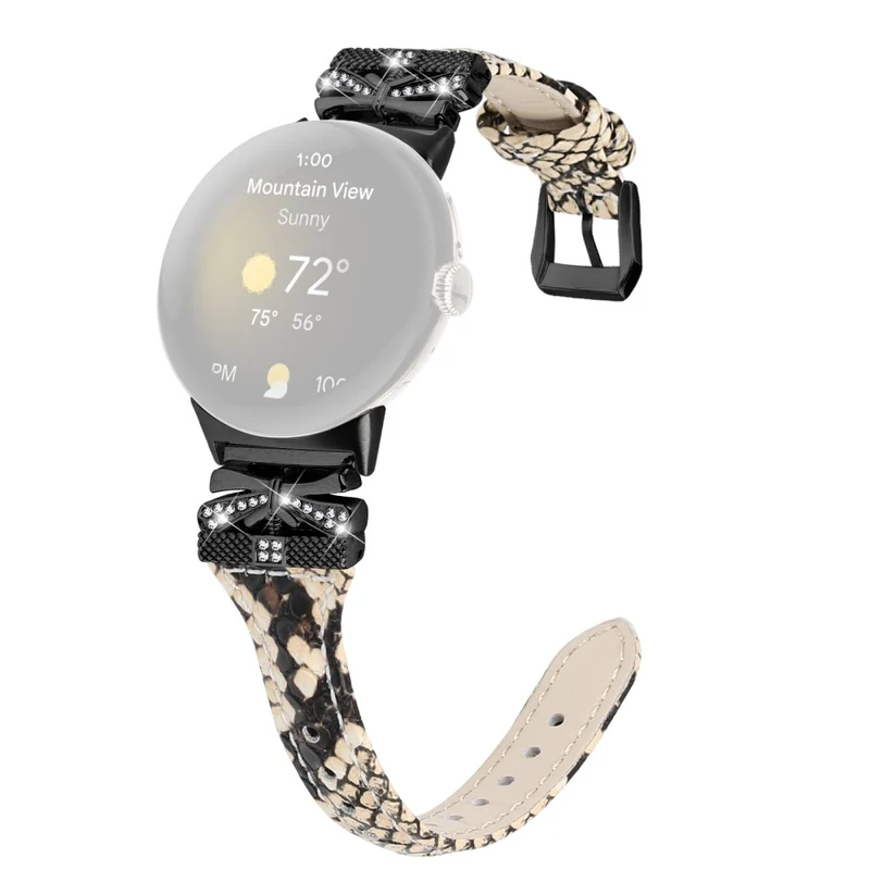 Black Buckle Watch Strap Google Pixel Watch / Pixel Watch 2 Butterfly Connector Wrist Band