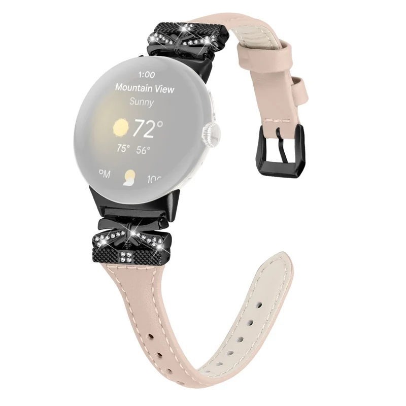 Black Buckle Watch Strap Google Pixel Watch / Pixel Watch 2 Butterfly Connector Wrist Band