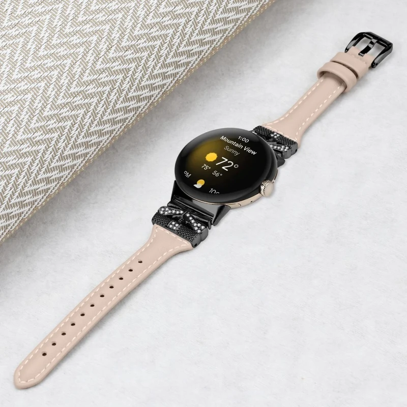 Black Buckle Watch Strap Google Pixel Watch / Pixel Watch 2 Butterfly Connector Wrist Band