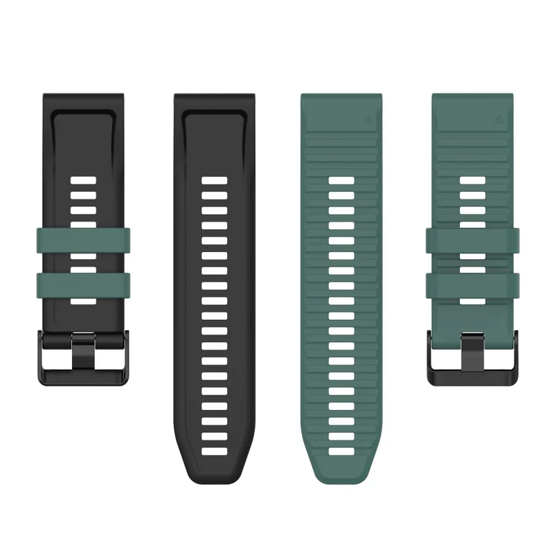 Garmin Fenix 7 Pro Silicone Watch Bands Dual-color Horizontal Stripes Wrist Strap - Black / White