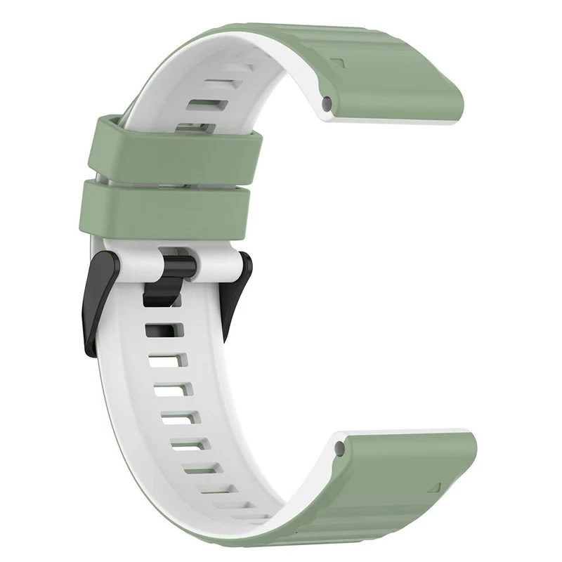 Garmin Fenix 7 Pro Silicone Watch Bands Dual-color Horizontal Stripes Wrist Strap - Black / White
