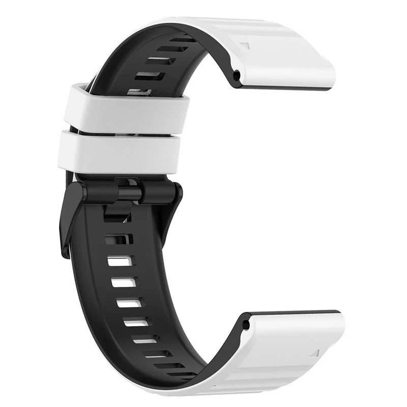 Garmin Fenix 7X Pro Watch Bands Horizontal Stripes Silicone Dual-color Strap - Black / White