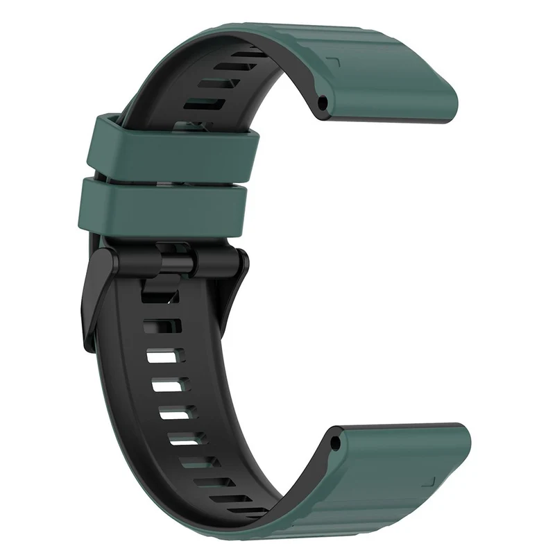 Garmin Fenix 7X Pro Watch Bands Horizontal Stripes Silicone Dual-color Strap - Black / White