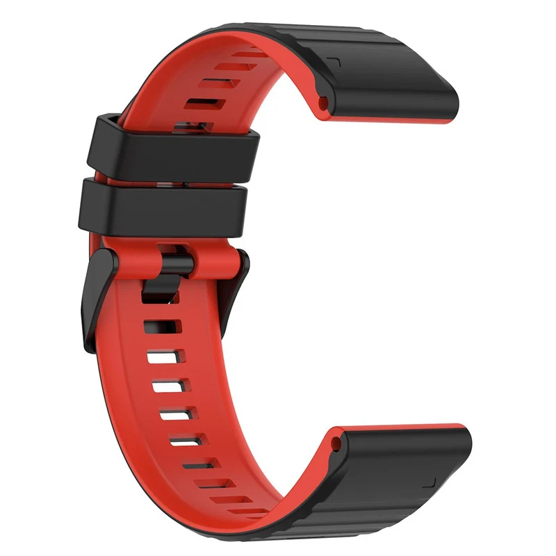 Garmin Fenix 7X Pro Watch Bands Horizontal Stripes Silicone Dual-color Strap - Black / White