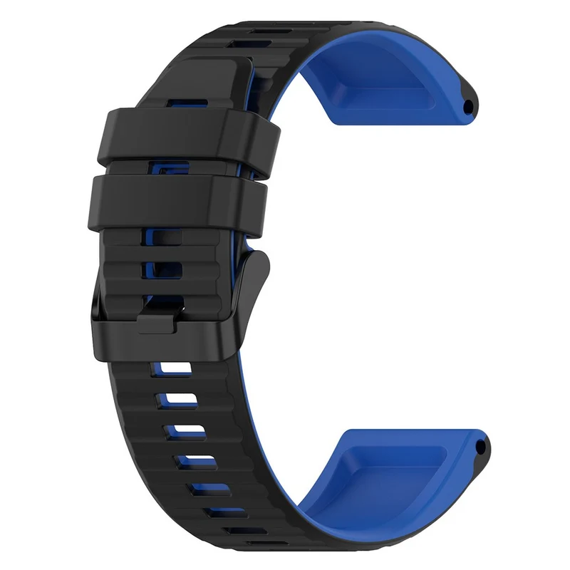 Garmin Fenix 7X Pro Watch Bands Horizontal Stripes Silicone Dual-color Strap - Black / White
