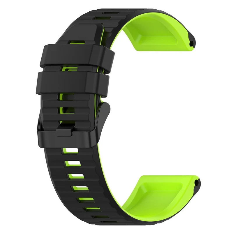 Garmin Fenix 7X Pro Watch Bands Horizontal Stripes Silicone Dual-color Strap - Black / White
