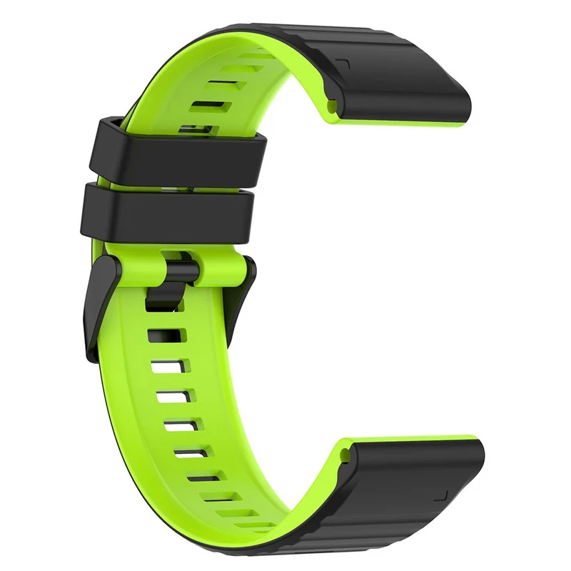 Garmin Fenix 7X Pro Watch Bands Horizontal Stripes Silicone Dual-color Strap - Black / White