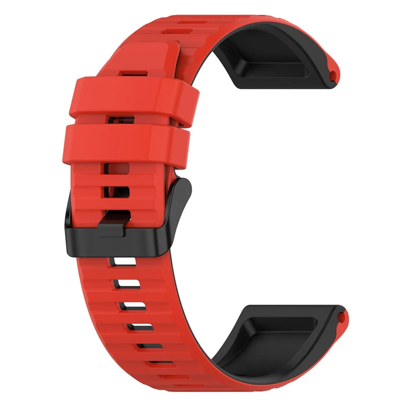 Garmin Fenix 7X Pro Watch Bands Horizontal Stripes Silicone Dual-color Strap - Black / White