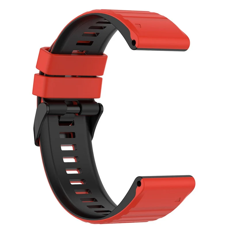 Garmin Fenix 7X Pro Watch Bands Horizontal Stripes Silicone Dual-color Strap - Black / White