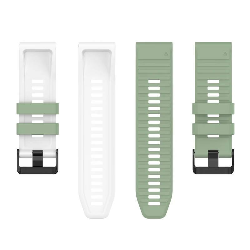 Garmin Fenix 7X Pro Watch Bands Horizontal Stripes Silicone Dual-color Strap - Black / White
