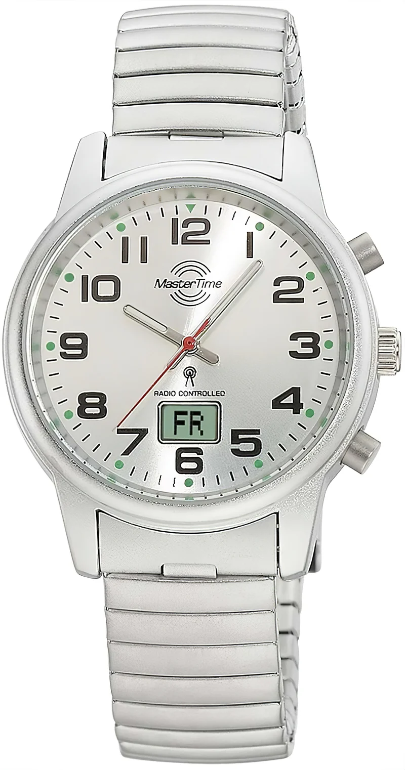 Master Time Super Power MTLA-10820-42M Damenuhr • Funk-Präzision • Edelstahl-Zugband