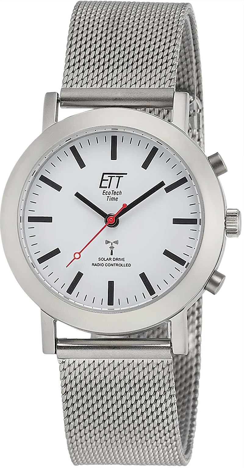 Eco Tech Time ELS-11583-11M Damenuhr • Solar Funk • Edelstahl