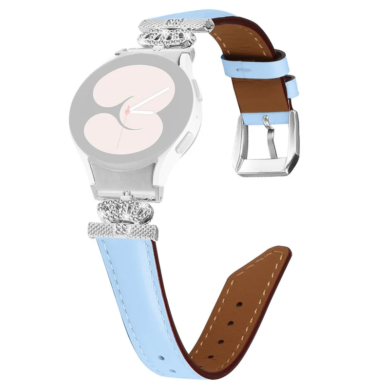 Wristband Samsung Galaxy Watch Universal Rhinestone Crown Connector Watch Strap with Silver Buckle