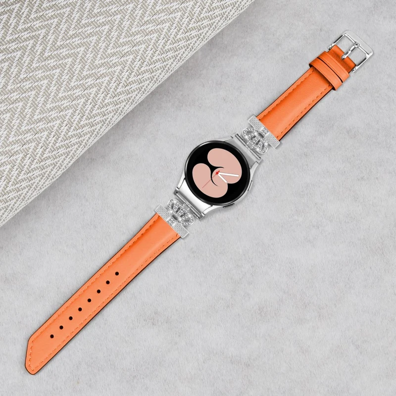 Wristband Samsung Galaxy Watch Universal Rhinestone Crown Connector Watch Strap with Silver Buckle