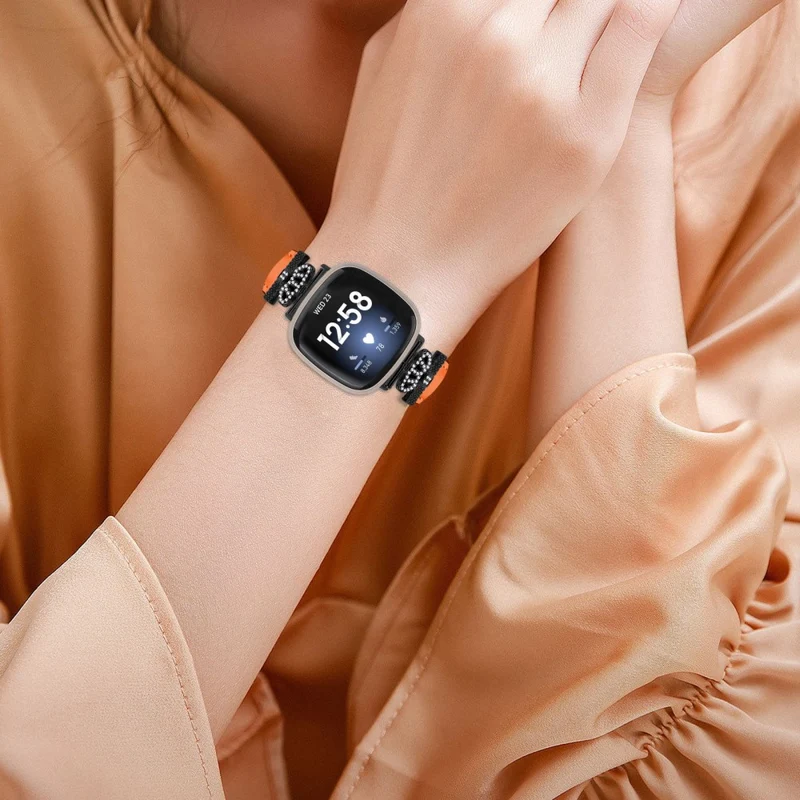Fitbit Versa 3 / Versa 4 / Sense / Sense 2 Black Buckle Watch Strap Genuine Cowhide Leather Wristband