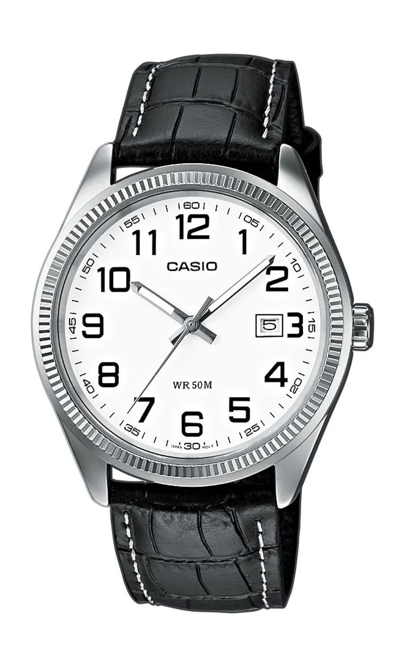Casio Collection MTP-1302PL-7BVEF Herrenuhr • Klassisches Design • Elegantes Lederarmband