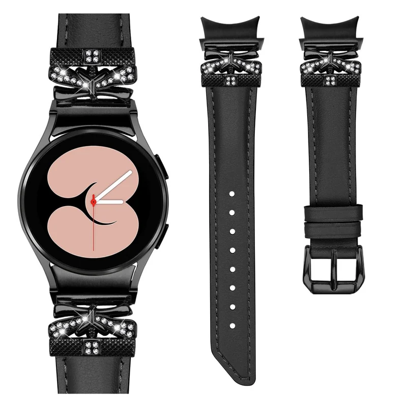 Black Buckle Strap Samsung Galaxy Watch Universal 20mm Watch Band with Connector