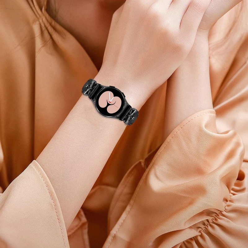 Black Buckle Strap Samsung Galaxy Watch Universal 20mm Watch Band with Connector