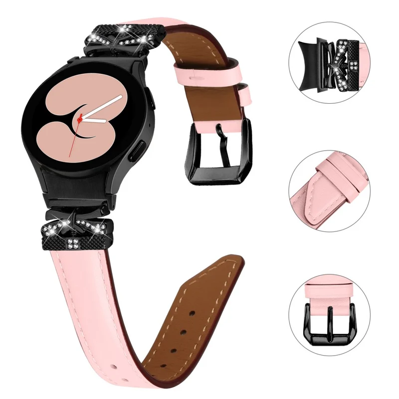 Black Buckle Strap Samsung Galaxy Watch Universal 20mm Watch Band with Connector