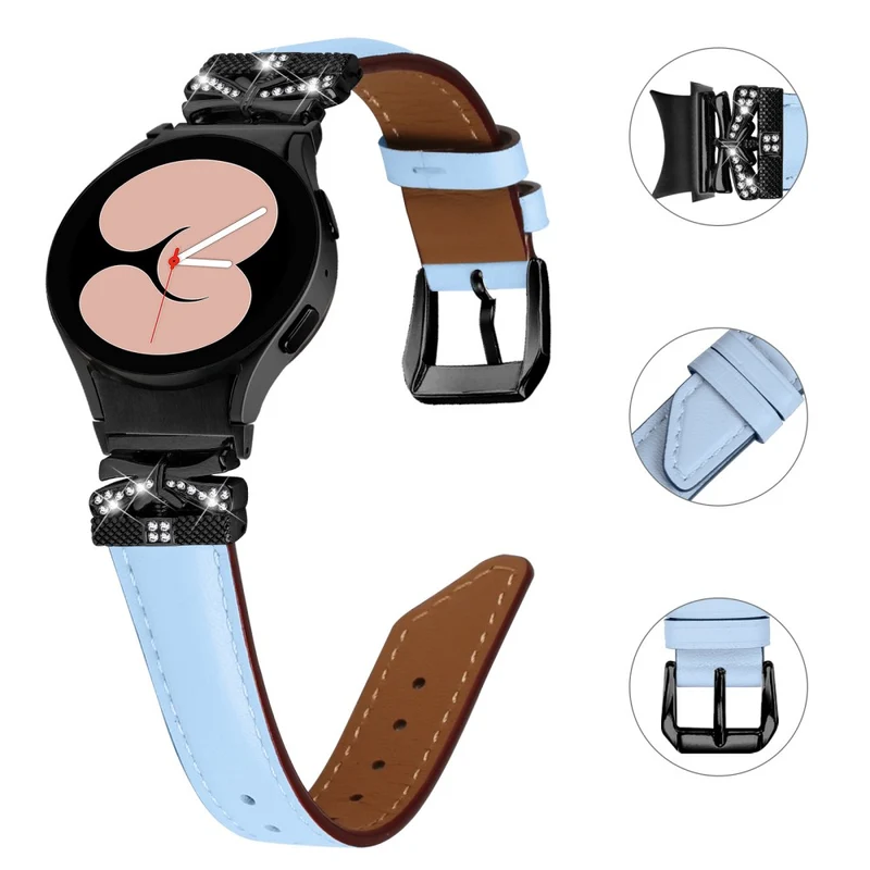 Black Buckle Strap Samsung Galaxy Watch Universal 20mm Watch Band with Connector