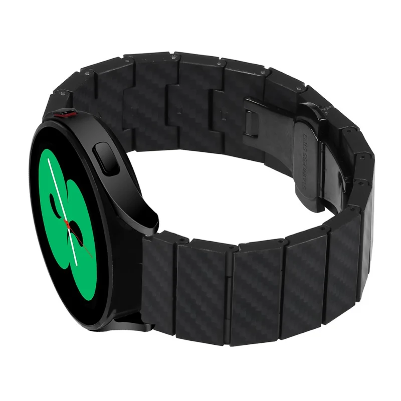 Samsung Galaxy Watch Active / Watch Active2 44mm / Active2 40mm Watch Strap Carbon Fiber Texture 20mm Metal Watchband