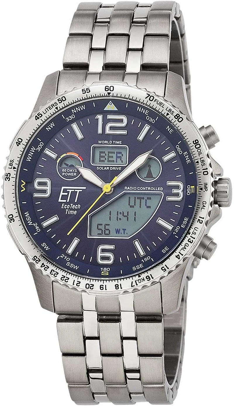 Eco Tech Time Professional EGT-11575-31M Herrenuhr • Solar-Funk • Titan