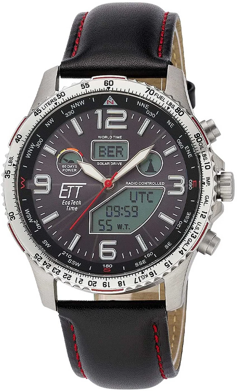 Eco Tech Time Gobi EGT-11573-21L Herrenuhr • Solar Funk-Antrieb • Titan