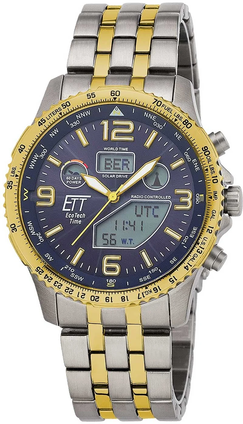 Eco Tech Time Gobi EGT-11576-31M Herrenuhr • Solar Funk • Titan