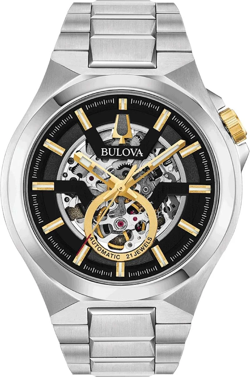 Bulova Maquina 98A224 Herrenuhr • Automatikwerk • Open Heart Design