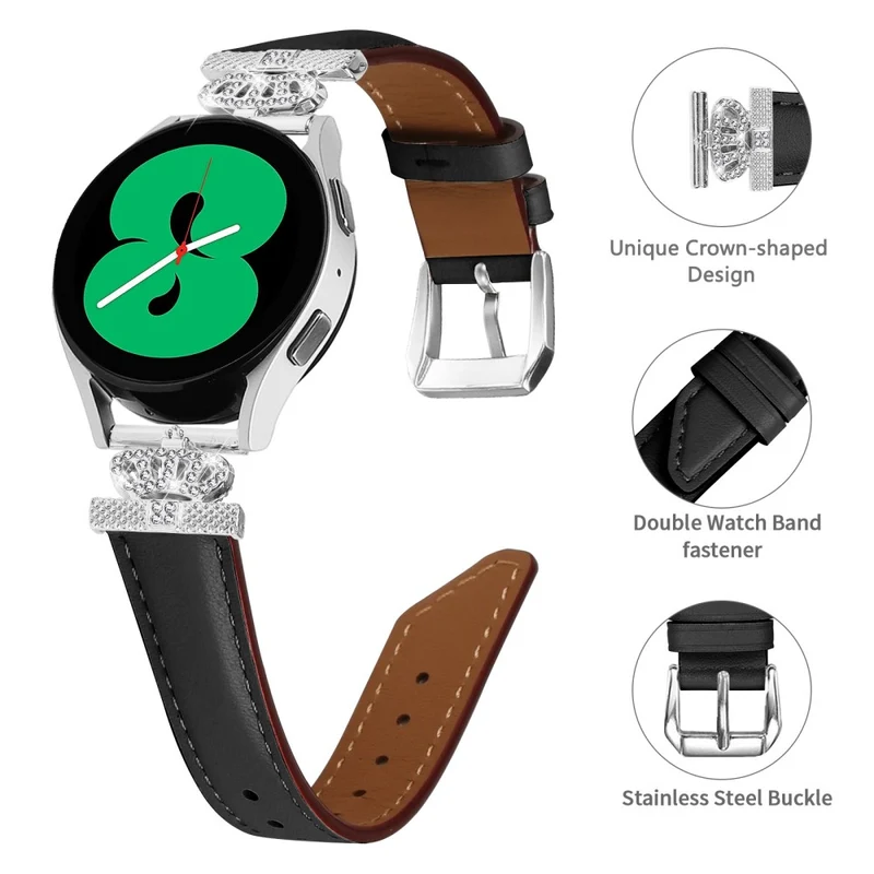 Crown Connector Watch Band Huami Amazfit Cheetah Pro 20mm Replacement Strap with Silver Buckle