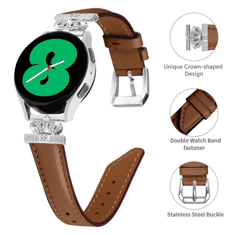 Crown Connector Watch Band Huami Amazfit Cheetah Pro 20mm Replacement Strap with Silver Buckle