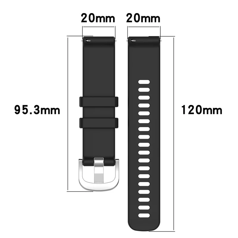 Garmin vivoactive 5 / GarminActive 5 Watch Band 20mm Silicone Strap with Steel Buckle