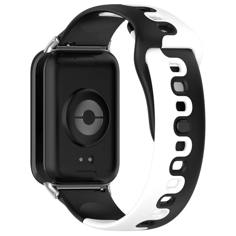Xiaomi Smart Band 8 Pro / Redmi Watch 4 Silicone Watch Strap Double Color Replacement Watch Band - Black+White
