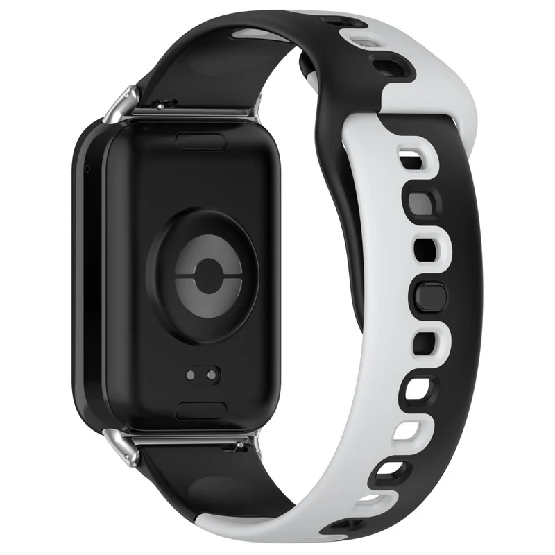 Xiaomi Smart Band 8 Pro / Redmi Watch 4 Silicone Watch Strap Double Color Replacement Watch Band - Black+White