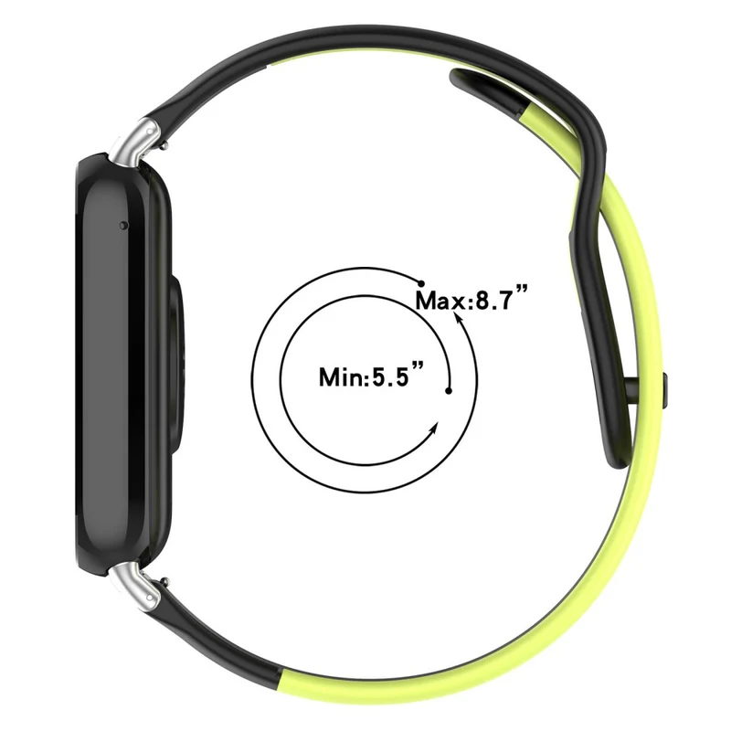 Xiaomi Smart Band 8 Pro / Redmi Watch 4 Silicone Watch Strap Double Color Replacement Watch Band - Black+White