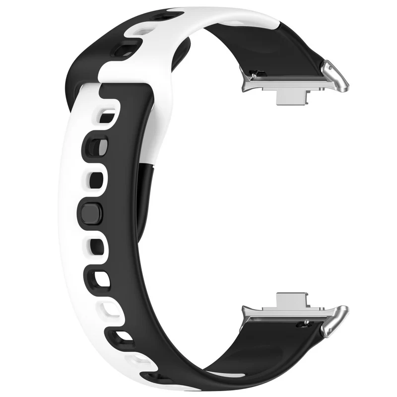 Xiaomi Smart Band 8 Pro / Redmi Watch 4 Silicone Watch Strap Double Color Replacement Watch Band - Black+White