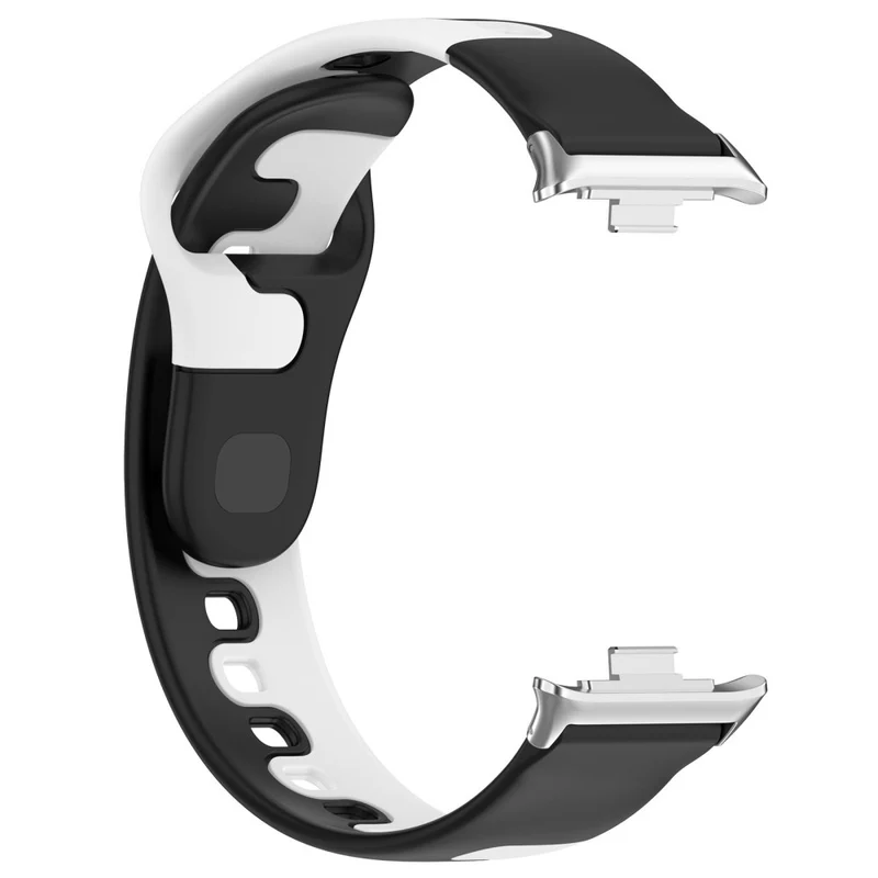 Xiaomi Smart Band 8 Pro / Redmi Watch 4 Silicone Watch Strap Double Color Replacement Watch Band - Black+White