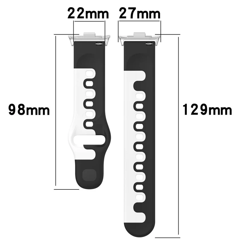 Xiaomi Smart Band 8 Pro / Redmi Watch 4 Silicone Watch Strap Double Color Replacement Watch Band - Black+White