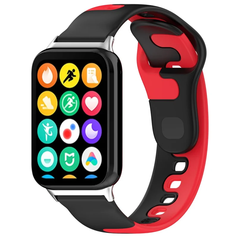 Xiaomi Smart Band 8 Pro / Redmi Watch 4 Silicone Watch Strap Double Color Replacement Watch Band - Black+White