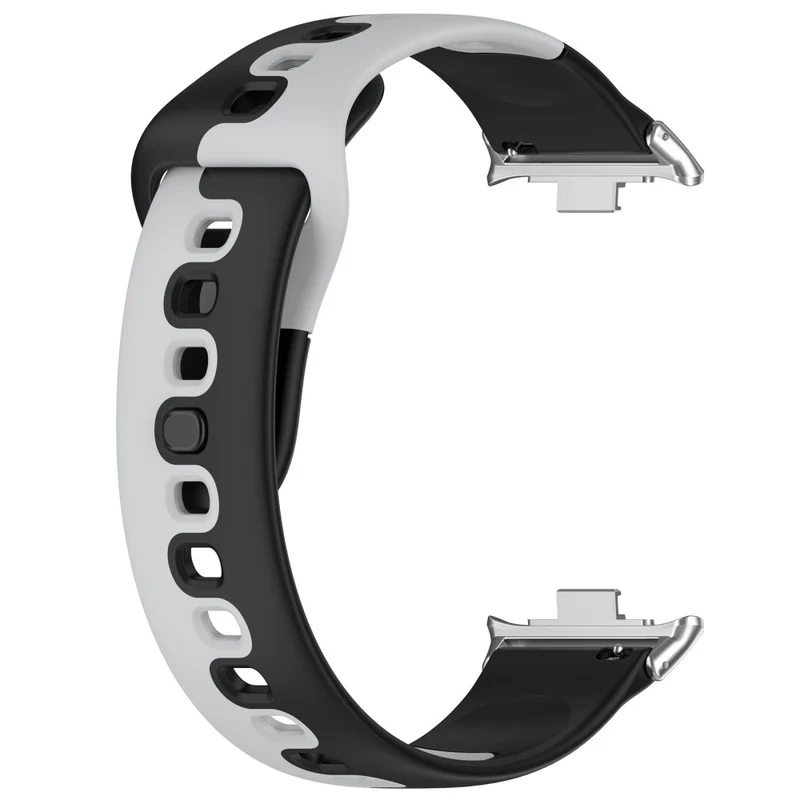 Xiaomi Smart Band 8 Pro / Redmi Watch 4 Silicone Watch Strap Double Color Replacement Watch Band - Black+White