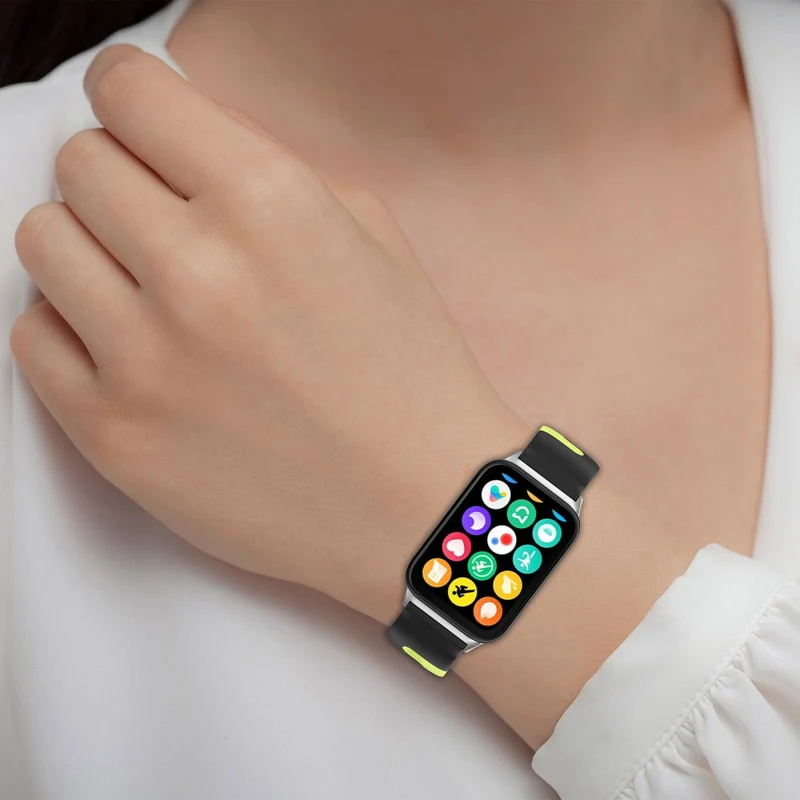 Xiaomi Smart Band 8 Pro / Redmi Watch 4 Silicone Watch Strap Double Color Replacement Watch Band - Black+White